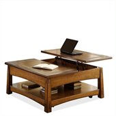 Riverside Furniture Craftsman Home Square Lift Top Cocktail Table in Americana Oak