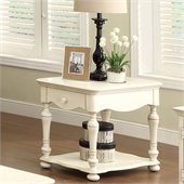 Riverside Furniture Placid Cove Rectangular End Table in Honeysuckle White