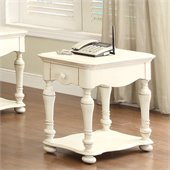 Riverside Furniture Placid Cove Chairside Table in Honeysuckle White