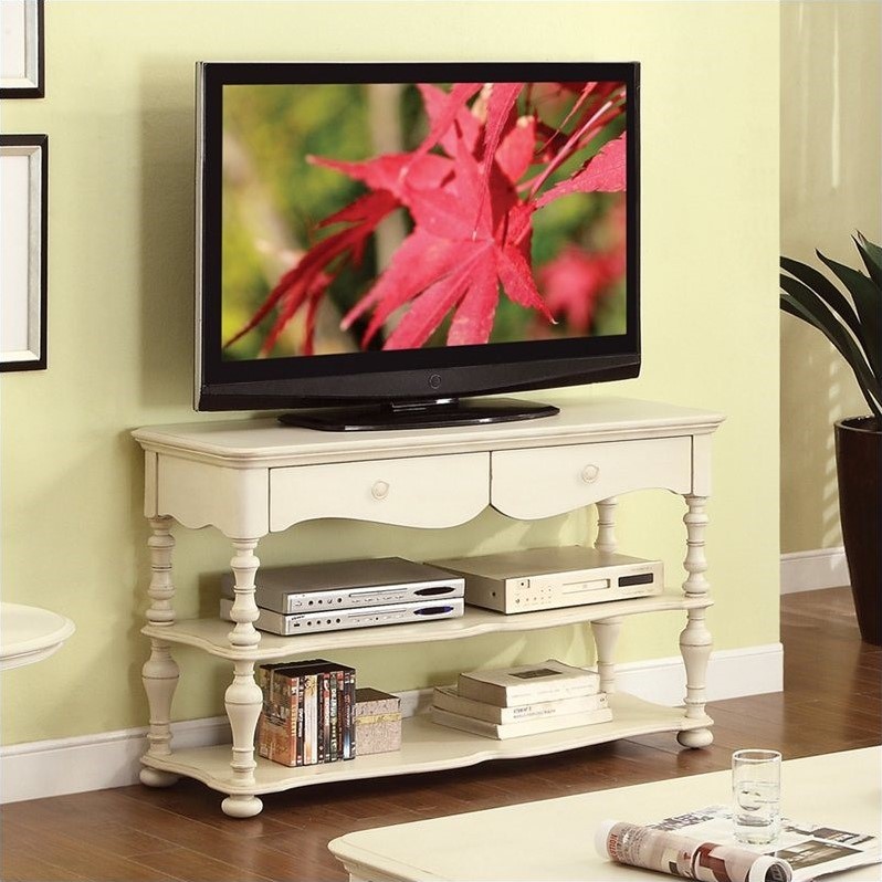 Riverside Furniture Placid Cove Console Table in Honeysuckle White