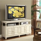 Riverside Furniture Placid Cove Louver TV Console in Honeysuckle White