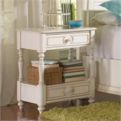 Riverside Furniture Placid Cove 2 Drawer Nightstand in Honeysuckle White