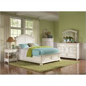 Riverside Furniture Placid Cove Arch Storage Bed 6 Piece Bedroom Set in Honeysuckle White