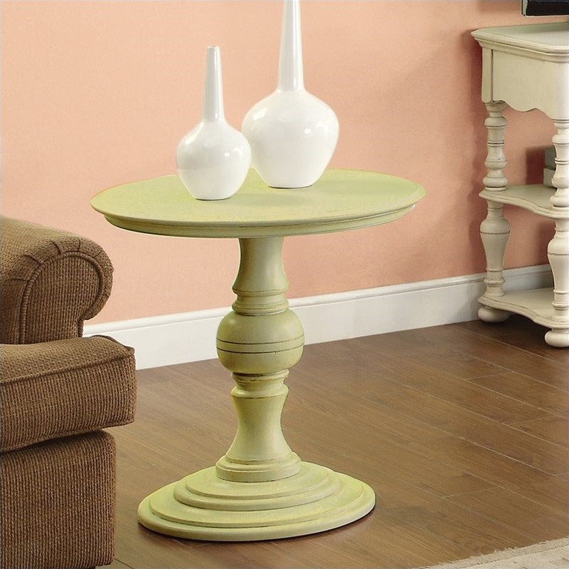 Riverside Furniture Placid Cove Round End Table in Seagrass Green