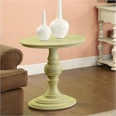 Riverside Furniture Placid Cove Round Pedestal End Table in Seagrass Green