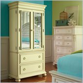 Riverside Furniture Placid Cove Armoire in Segras Green/Honeysuckle White