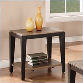 Riverside Furniture Canal Street End Table in Smoky Drftwod/Midnit Blak