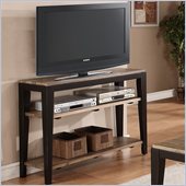 Riverside Furniture Canal Street Console Table in Smoky Drftwod/Midnit Blak