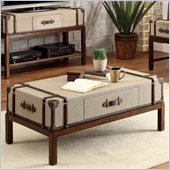 Riverside Furniture Bon Voyage Suitcase Cocktail Table in Aged Cognac Wood
