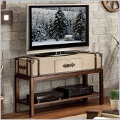 Riverside Furniture Bon Voyage Suitcase Sofa Table in Aged Cognac Wood