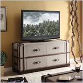 Riverside Furniture Bon Voyage Steamer Trunk TV Console in Aged Cognac Wood