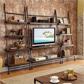 Riverside Furniture Camden Town 3 Piece Leaning TV Stand Set in Hampton Road Ash