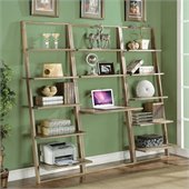 Riverside Furniture Lean Living 3 Piece Leaning Desk and Bookcase Set in Smoky Driftwood