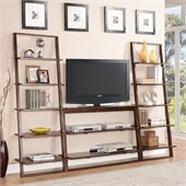 Riverside Furniture Lean Living 3 Piece TV Stand Set in Burnished Brownstone
