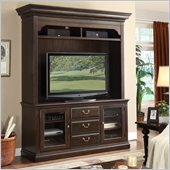 Riverside Furniture Binghamton TV Console with Hutch Set in Vintage Mocha
