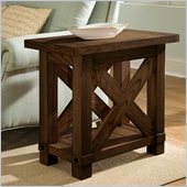 Riverside Furniture Windridge Chairside Table in Sagamore Burnished Ash