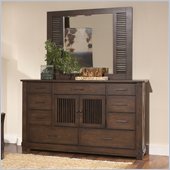 Riverside Furniture Windridge Dresser and Mirror Set in Burnished Ash