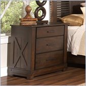 Riverside Furniture Windridge 3-Drawer Nightstand in Sagamore Burnished Ash