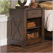 Riverside Furniture Windridge 1 Drawer Nightstand in Sagamore Burnished Ash