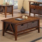 Riverside Furniture Claremont Rectangular Cocktail Table in Toffee