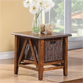 Riverside Furniture Claremont Rectangular End Table in Toffee
