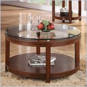 Riverside Furniture Inspiration Retro Round Cocktail Table in Warm Brandy