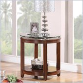 Riverside Furniture Inspiration Retro Round End Table in Warm Brandy