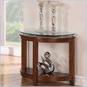 Riverside Furniture Inspiration Retro Demilune Chairside Table in Warm Brandy
