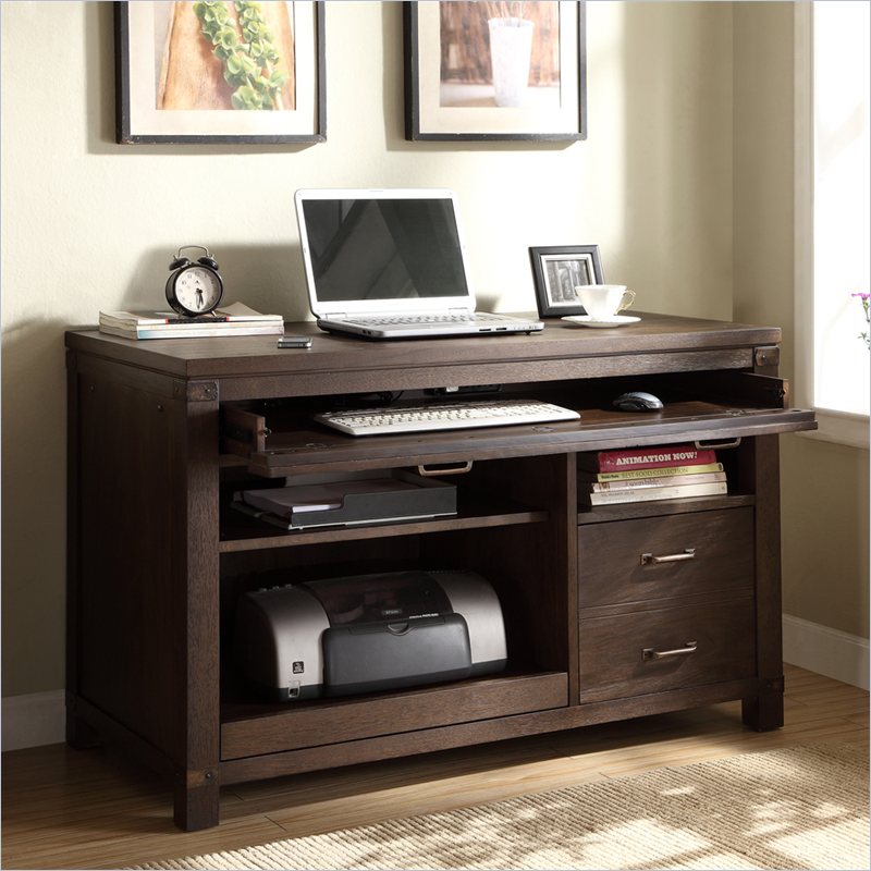 Riverside Furniture Promenade Computer Desk in Warm Cocoa