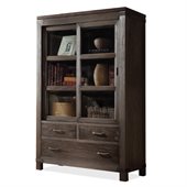 Riverside Furniture Promenade Sliding Door Bookcase in Warm Cocoa