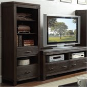 Riverside Furniture Promenade Etagere Bookcase Pier in Warm Cocoa