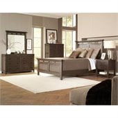 Riverside Furniture Promenade Panel Platform Bed 4 Piece Bedroom Set in Warm Cocoa