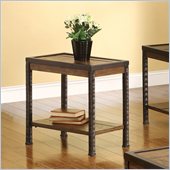 Riverside Furniture Timber Ridge Chairside Table in Homestead Distressed Oak