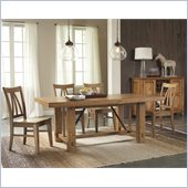 Riverside Furniture Summerhill 5 Piece Dining Table Set in Canby Rustic Pine