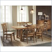 Riverside Furniture Summerhill 8 Piece Dining Table Set in Canby Rustic Pine