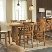 Riverside Furniture Summerhill Gathering Height Dining Table in Canby Rustic Pine