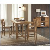 Riverside Furniture Summerhill 5 Piece Gathering Dining Table Set in Canby Rustic Pine