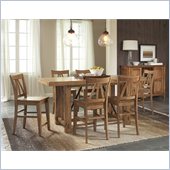 Riverside Furniture Summerhill 8 Piece Dining Table Set in Rustic Pine