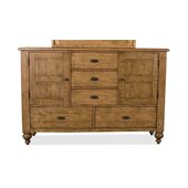 Riverside Furniture Summerhill Door Dresser in Canby Rustic Pine