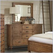 Riverside Furniture Summerhill Door Dresser and Mirror Set in Canby Rustic Pine