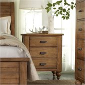 Riverside Furniture Summerhill 3 Drawer Nightstand in Canby Rustic Pine