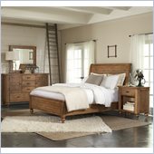 Riverside Furniture Summerhill Sleigh Bed 3 Piece Bedroom Set in Canby Rustic Pine