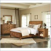 Riverside Furniture Summerhill Sleigh Storage Bed 3 Piece Bedroom Set in Canby Rustic Pine