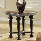 Riverside Furniture Williamsport Chairside Table in Nutmeg/Kettle Black