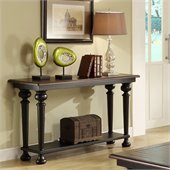 Riverside Furniture Williamsport Sofa Table in Nutmeg/Kettle Black
