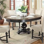 Riverside Furniture Williamsport Round Dining Table in Nutmeg/Kettle Black