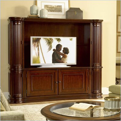 Riverside Furniture Ambiance 48 Inch Media Pier Entertainment Center in Sangria Cherry