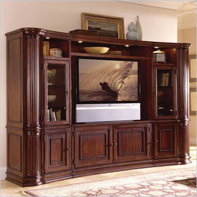 Riverside Furniture Ambiance 60 Inch Pier Cabinet Entertainment Center in Sangria Cherry