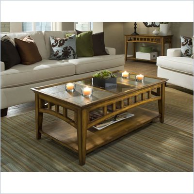 Riverside Andorra Rectangular Coffee Table in Burnished Oak