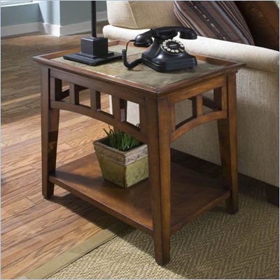 Riverside Andorra Side Table in Eden Burnished Cherry